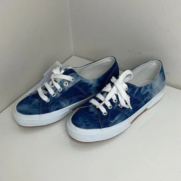 Superga 2750 Tie Dye Denim Sneakers Size 7 - Picture 2 of 8